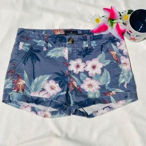 American Eagle Floral Jean Shorts